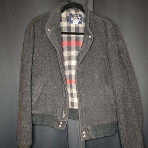 Vintage 1980s Woolrich charcoal grey wool Harrington bomber jacket